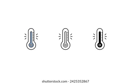 Thermometer-Symbole Vektor-Strich-Illustration
