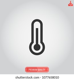 Thermometer icon,temperature vector ,measurement sign isolated on grey background,simple  indicator illustration for graphic design, web and mobile platforms.