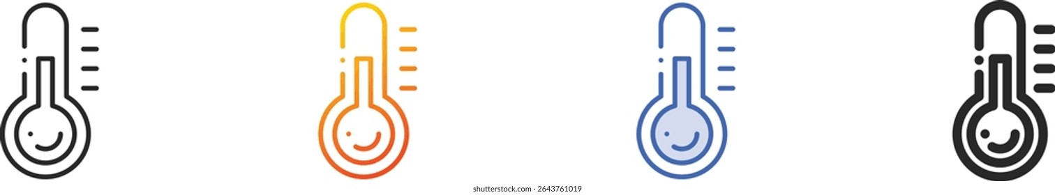 thermometer icon.Thin Linear, Gradient, Blue Stroke and bold Style Design Isolated On White Background