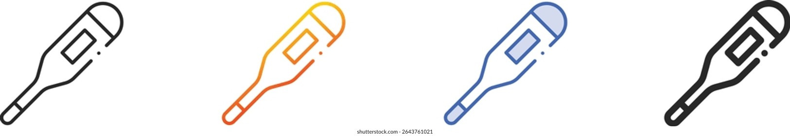 thermometer icon.Thin Linear, Gradient, Blue Stroke and bold Style Design Isolated On White Background