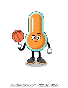 thermometer illustration as a basketball player , character design