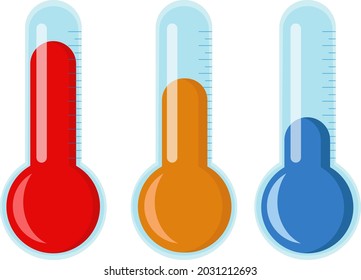 thermometer illustration for different type of weather	