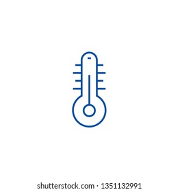 Thermometer illustration line icon concept. Thermometer illustration flat  vector symbol, sign, outline illustration.