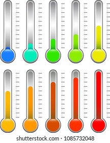 Thermometer illustration set