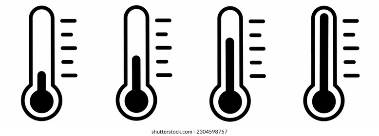 Thermometer illustration set. Thermometer icon. Stock vector.