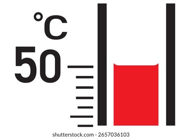 Ilustração Do Termômetro Mostrando 50 Graus Celsius