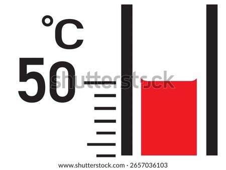 Thermometer Illustration Showing 50 Degrees Celsius