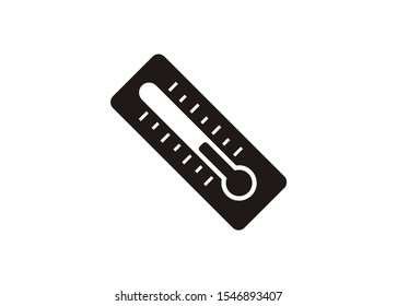 Thermometer illustration. Simple icon in black and white