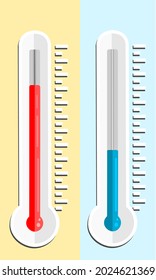 Thermometer Illustration Vector Icon, measuring temperature