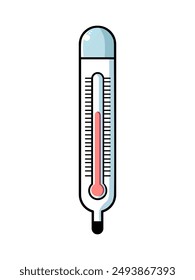 Vector de ilustración de termómetro en estilo minimalista y plano aislado sobre fondo blanco