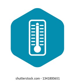 Thermometer indicates extremely high temperature icon in simple style isolated vector illustration
