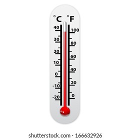 Thermometer indicates extremely high temperature. Vector illustration. 