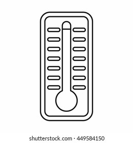 Thermometer indicates extremely high temperature icon in outline style isolated vector illustration
