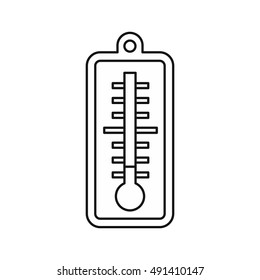 Thermometer indicates low temperature icon in outline style on a white background vector illustration