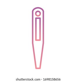 Farbverlauf-Design des Thermometers-Instruments, Maßstabskala für Temperaturmessung Celsius und Fahrenheit Vektorillustration