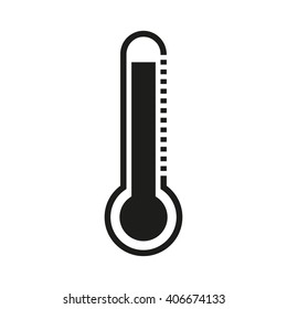 Thermometer isolated black icon.
