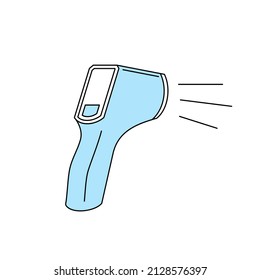 thermometer isolated. digital non-contact temperature measuring instrument. medical device. pyrometer