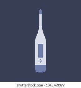 Thermometer. Isolated flat vector image on blue background.