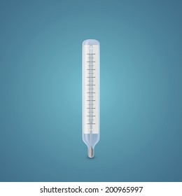 Thermometer isolated on blue background