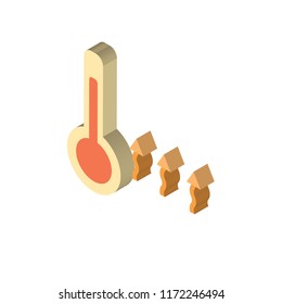 Thermometer isometric left top view 3D icon