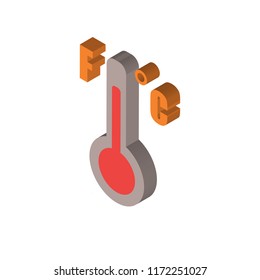 Thermometer isometric left top view 3D icon