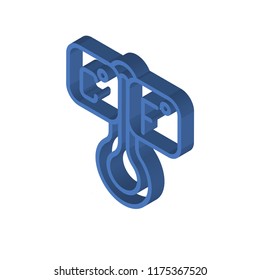 Thermometer isometric left top view 3D icon