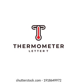 thermometer letter T logo vector modern simple combination concepts