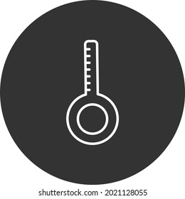 Thermometer Line Circle Inverted Vector Icon Design
