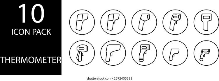 thermometer Line Editable Icons set, A line thermometer with an elegant and clean design.