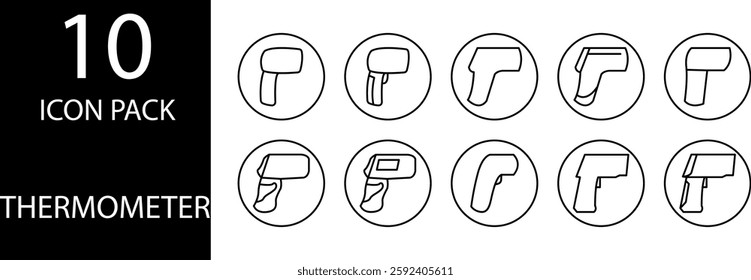 thermometer Line Editable Icons set, A versatile and editable thermometer icon set.