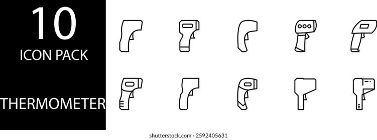 thermometer Line Editable Icons set, A line thermometer suitable for a variety of creative projects.