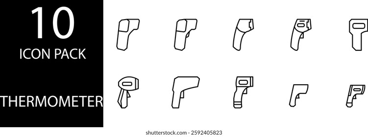 thermometer Line Editable Icons set, A customizable thermometer icon set for a variety of needs.