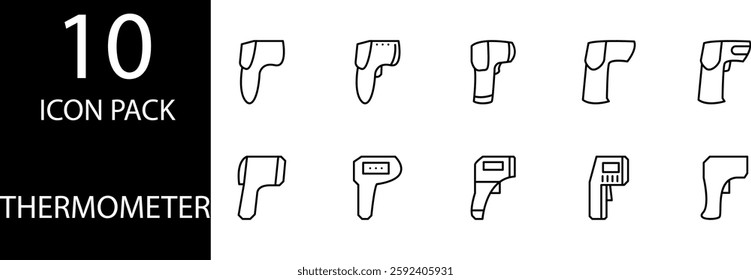 thermometer Line Editable Icons set, A clean and easily editable thermometer icon set.