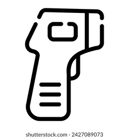Termómetro Icono de línea de fondo blanco