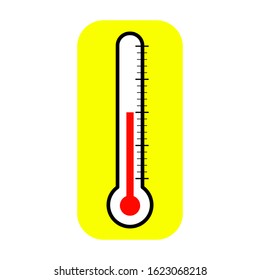 Thermometer line icon celsius fahrenheit measuring. Hot temperature flat style thermometer line icon. Celsius fahrenheit thermometers line icon. Thermometer line icon 10 eps.