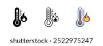 Thermometer line icon. Heat, warm, fire, degree, room temperature. Celsius, cold, heat, body temperature, room temperature. Health care concept.