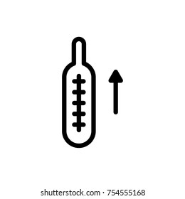 Thermometer line icon. High quality black outline logo for web site design and mobile apps. Vector illustration on a white background.