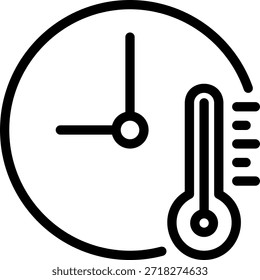 Vector de ilustración de icono de línea de termómetro