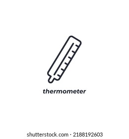 thermometer line icon. linear style sign for mobile concept and web design. Outline vector icon. Symbol, logo illustration. Vector graphics