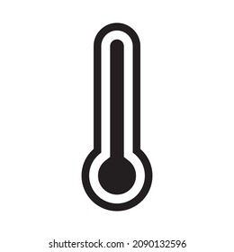 icono de línea termómetro sobre fondo blanco