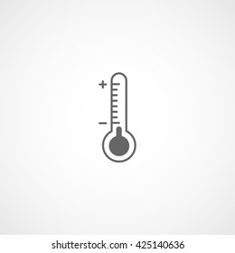 Thermometer Line Icon On White Background