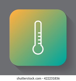 thermometer line icon, outline vector logo illustration, color linear pictogram isolated on gray