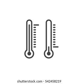 Thermometer line icon, outline vector sign, linear pictogram isolated on white. Temperature symbol, logo illustration