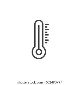 Thermometer line icon, outline vector sign, linear style pictogram isolated on white. Temperature symbol, logo illustration. Editable stroke. Pixel perfect