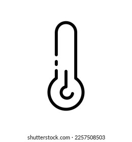 Thermometer line icon. Temperature, climate control, cold, warm, season, weather, health, nature, comfort. climate concept. Vector black line icon on a white background