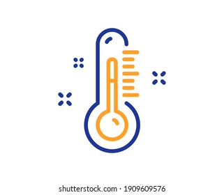 Icono de línea del termómetro. Signo de diagnóstico de temperatura. Símbolo medidor de la fiebre. Elemento de diseño de calidad. Icono de termómetro de estilo de línea. Trazo editable. Vector
