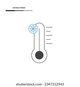 Thermometer Line Icon Vector Design.