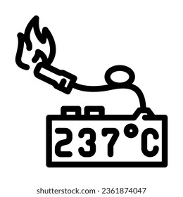 thermometer line icon vector. thermometer sign. isolated contour symbol black illustration