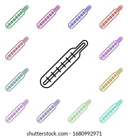 Thermometer line multi color style icon. Simple thin line, outline vector of hospital icons for ui and ux, website or mobile application