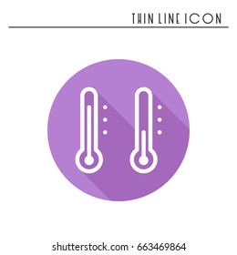 Thermometer line simple icon. Weather symbols. Meteorology. Forecast design element. Template for mobile app, web and widgets.